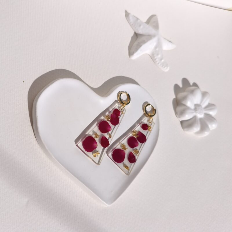 گوشواره دست‌ساز گل خانم 🥰