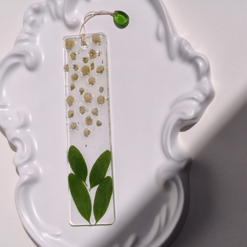 بوک مارک با گل طبیعی عروس 💮